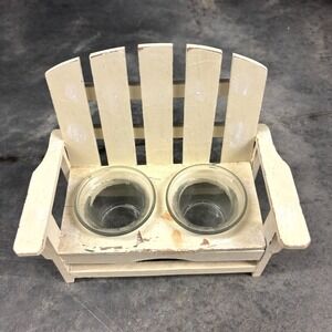 Mini Adirondack Chair Tea Light Holder Rustic Beach Cottage Candle Decor